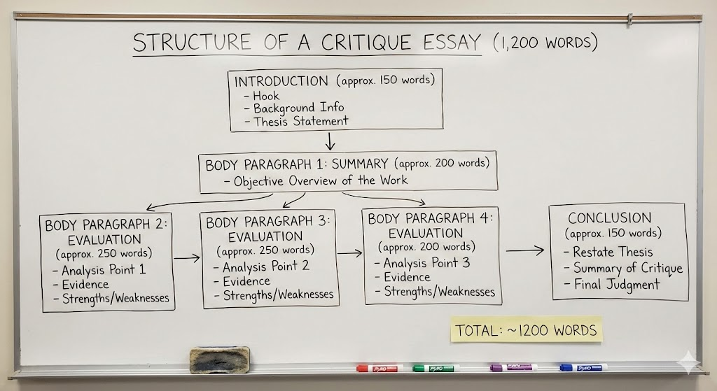 Structure of a Critique Essay (1,200 Words)