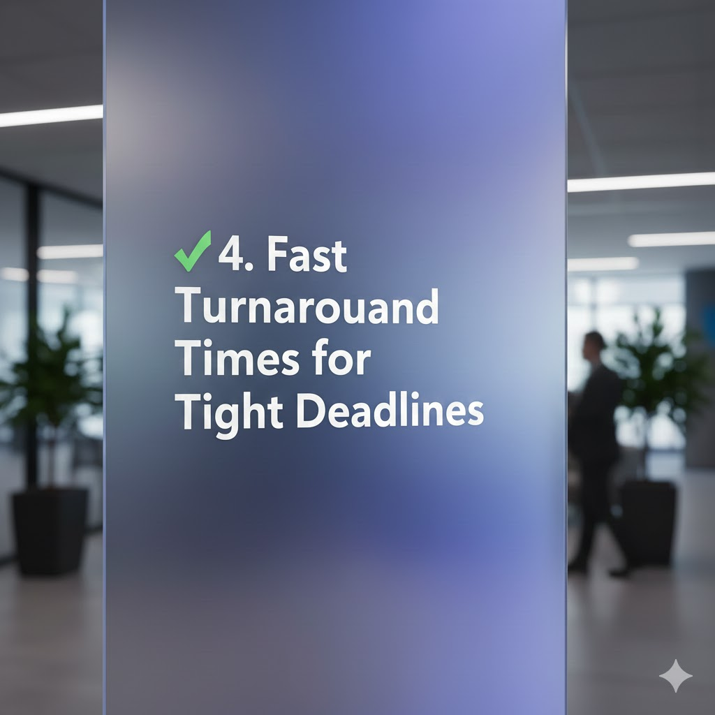 ✔ 4. Fast Turnaround Times for Tight Deadlines